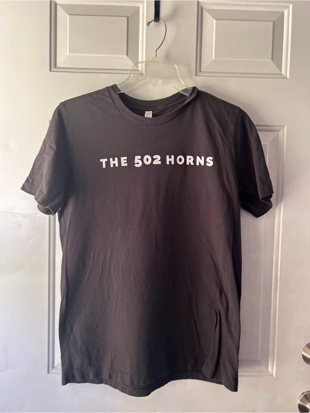Black Short Sleeve Tee with THE 502 HORNS Print